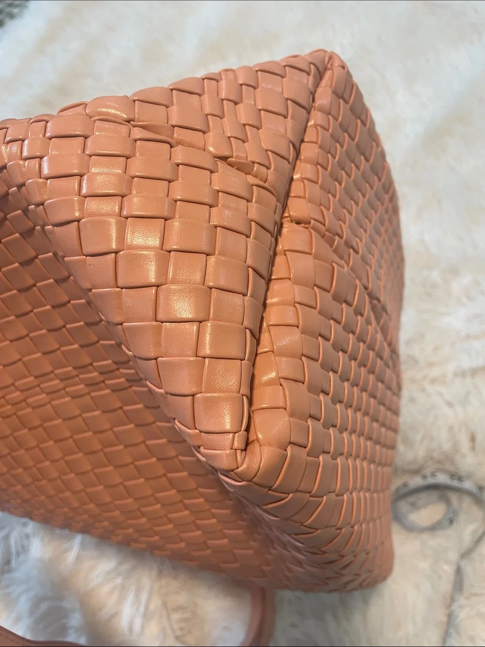 Woven Pink Tote with Detachable Shoulder Strap